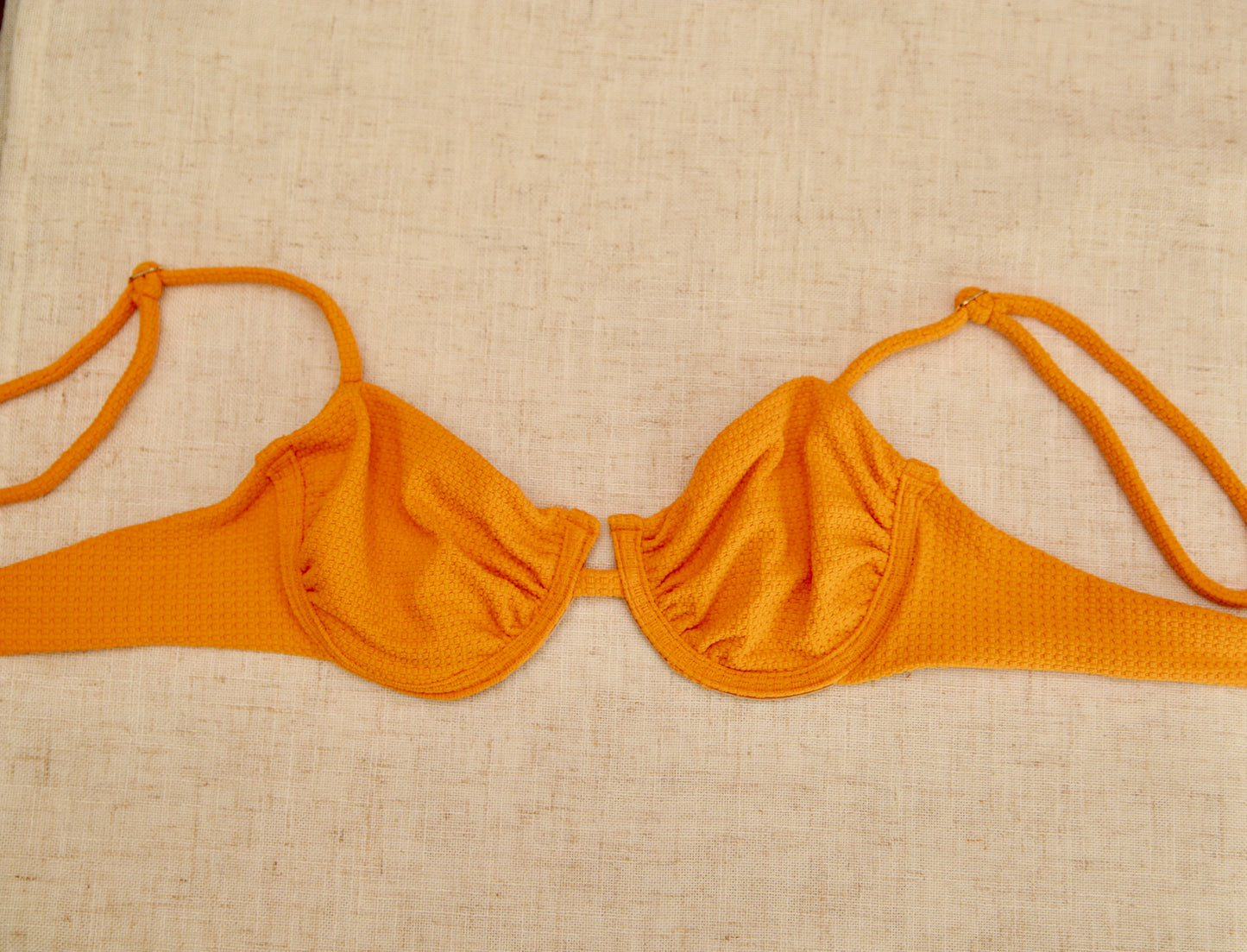 Floating Demi Wire  Bikini Top - Apricot