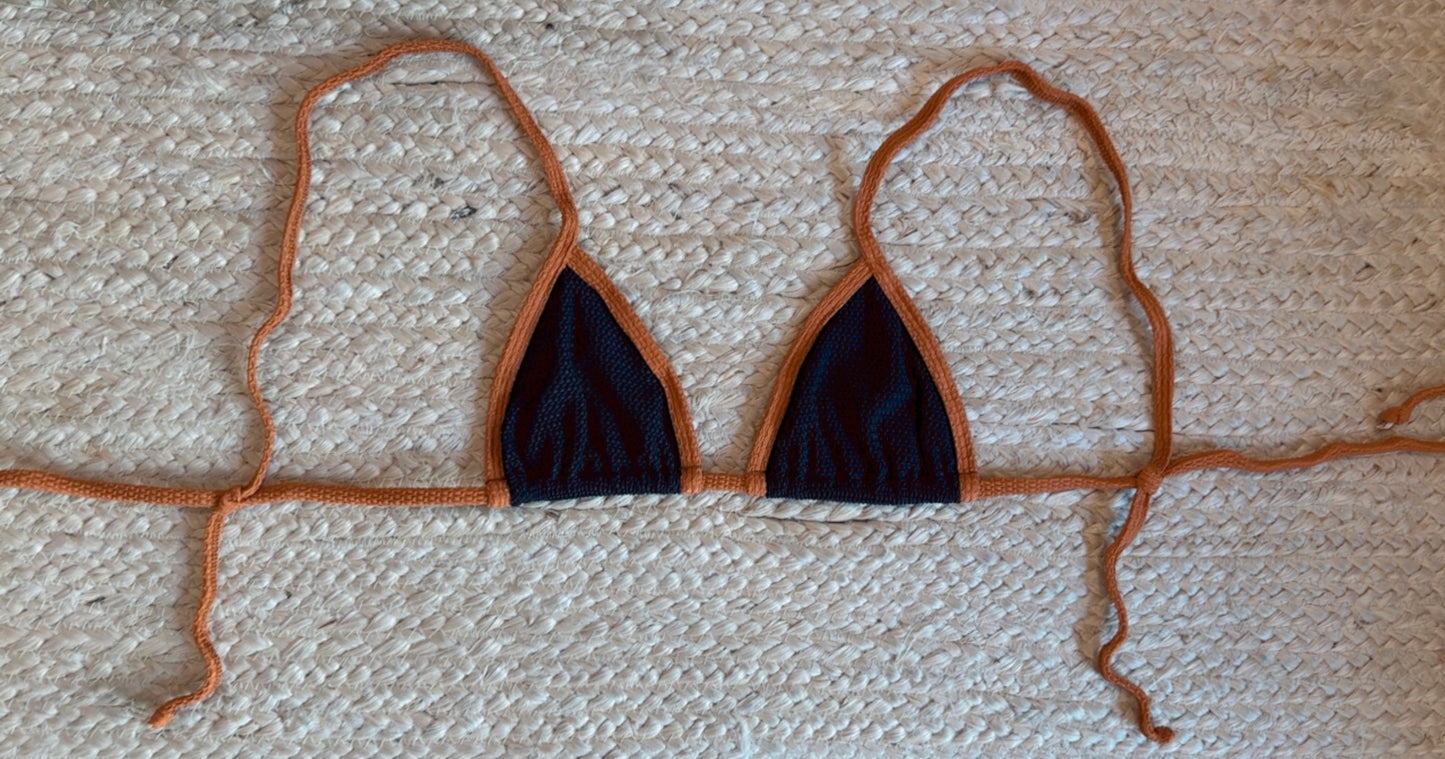 Triangle Bikini Top  - Capri Black/Brown