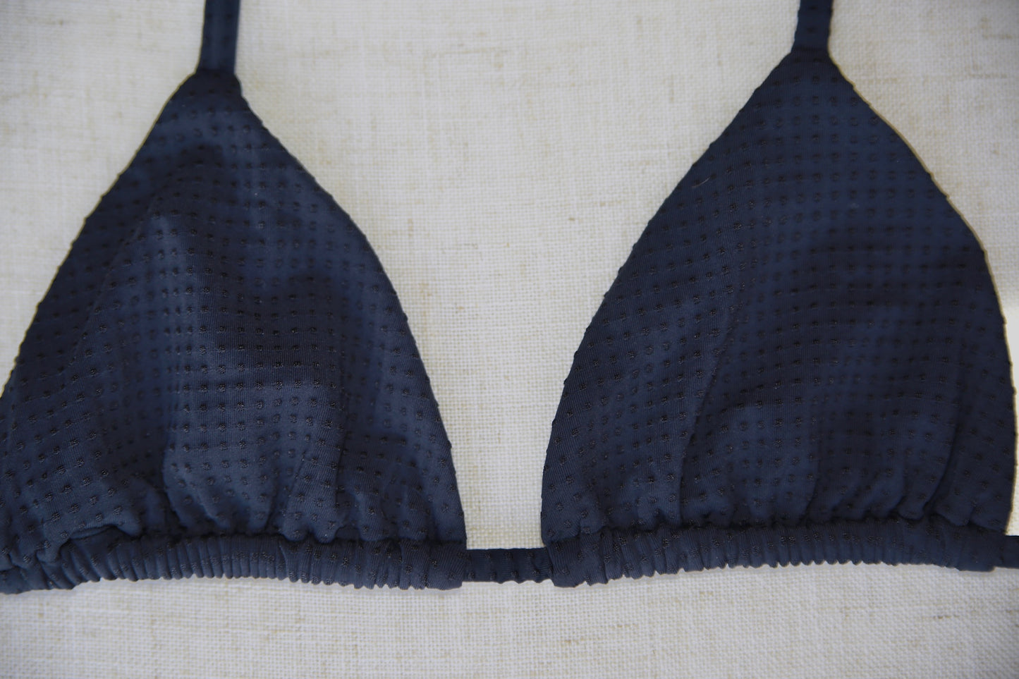 Triangle Bikini Top  - Black Dots Texture