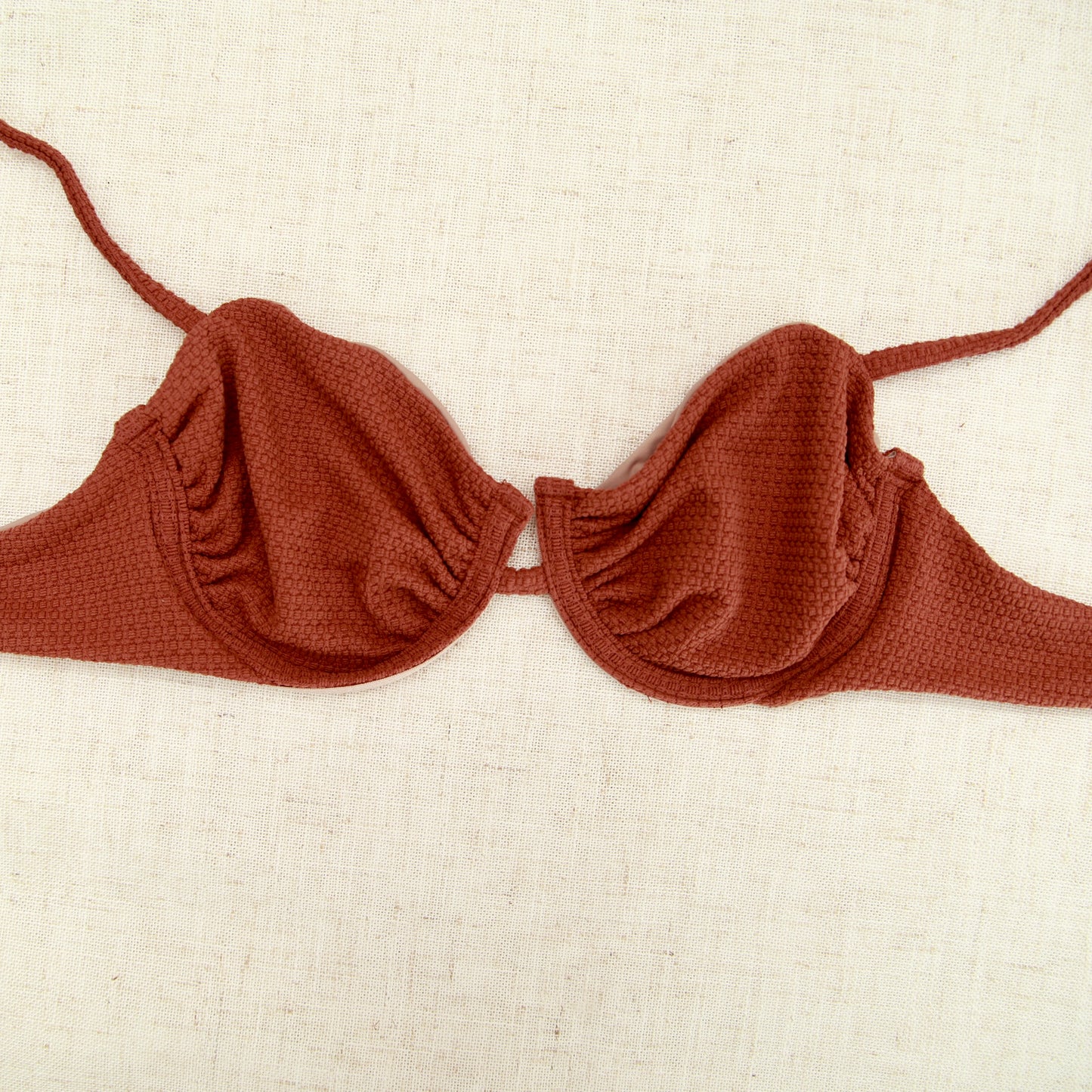 Floating Demi Wire  Bikini Top - Milk Chocolate