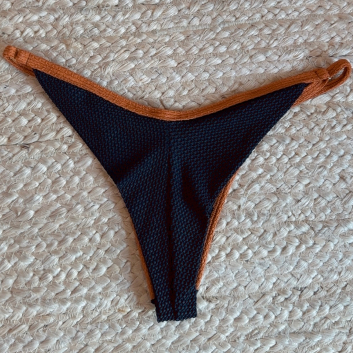 Adjustable String Brazilian Bottom - Capri Black/Brown