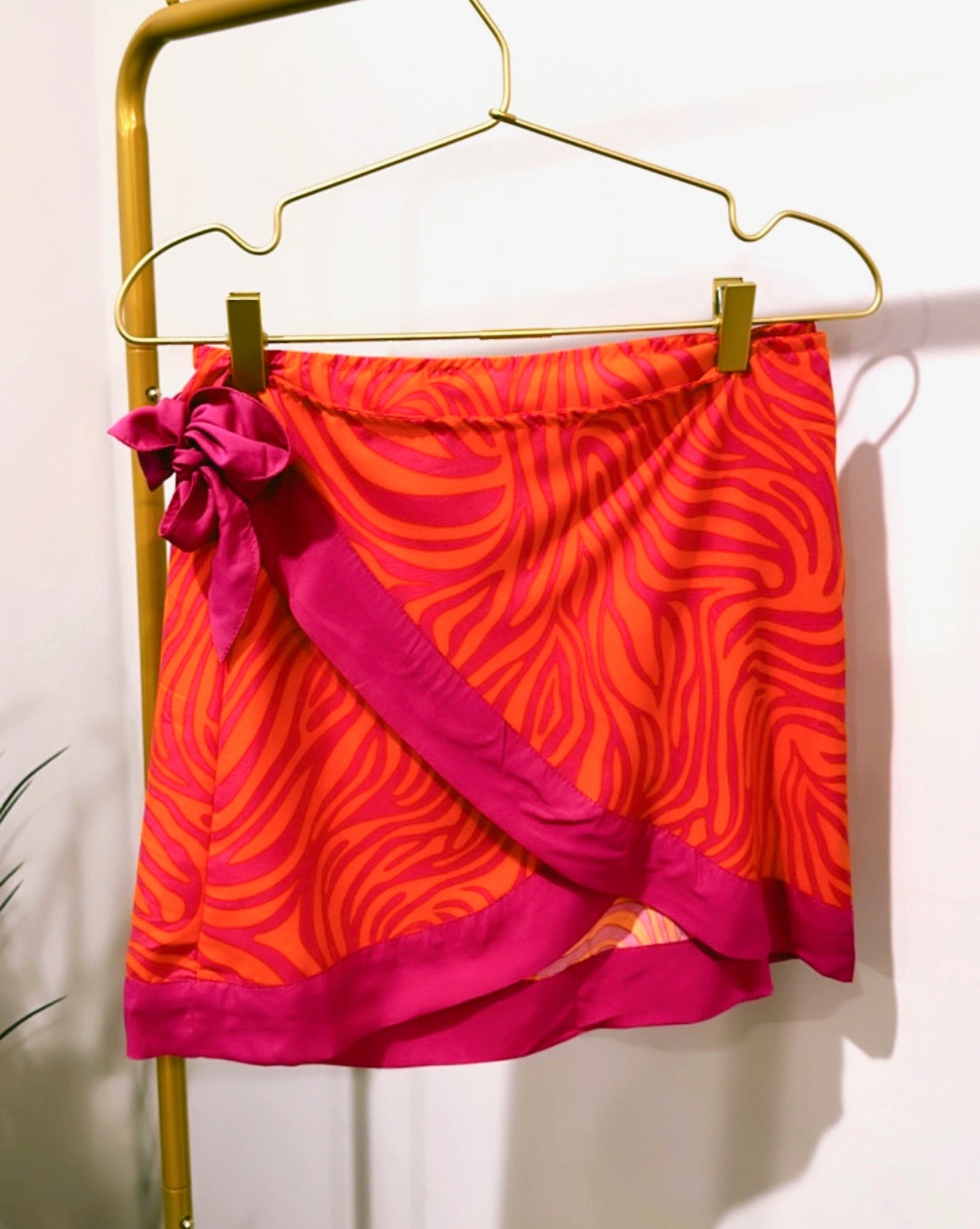 Summer Wrap Skirt - Orange/Fuschia Zebra