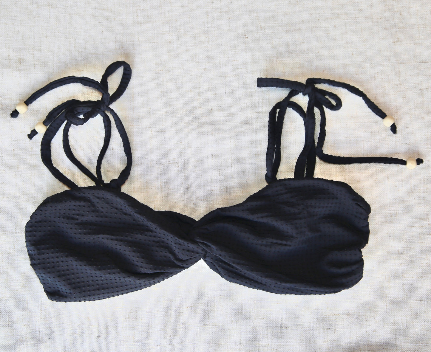 Twist Bikini Top - Black Dots