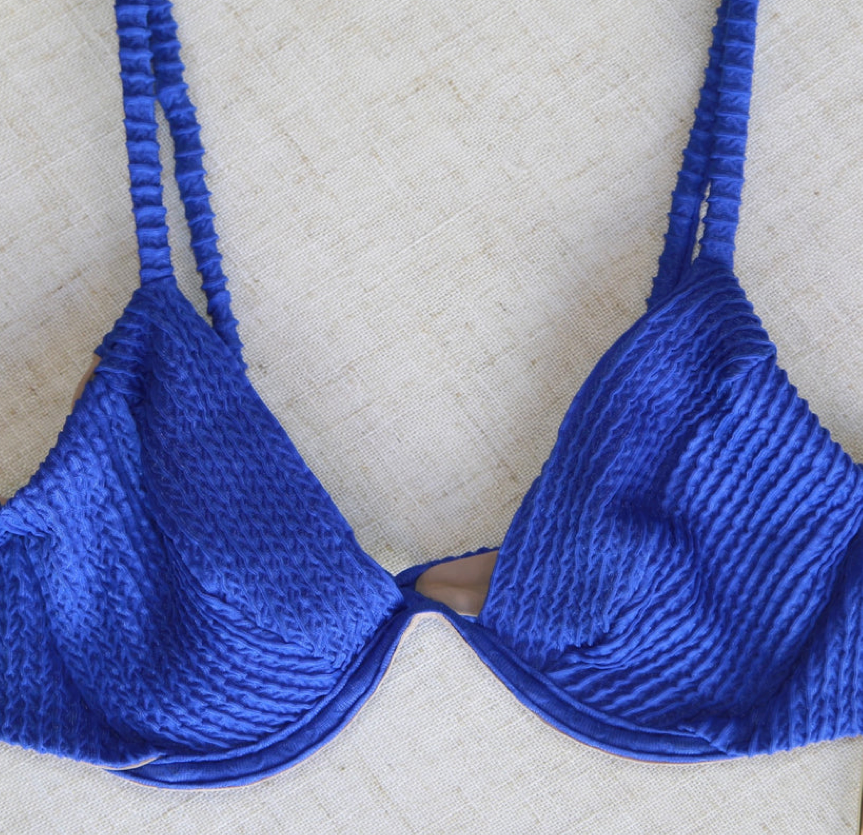 Full Wire Bikini Top - Ocean Blue Ripple